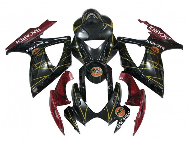 Compra Carenados Moto Suzuki GSXR 600 / GSXR 750 2006-2007 - Negro Brillante Rojo Oro