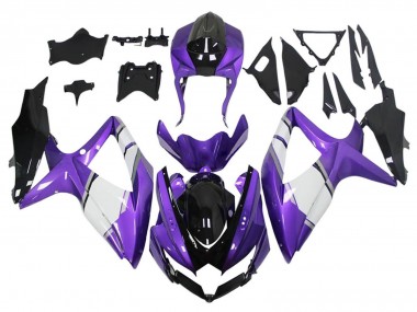 Compra Carenados Moto Suzuki GSXR 600 / GSXR 750 2008-2010 - Púrpura Blanco Negro Brillante
