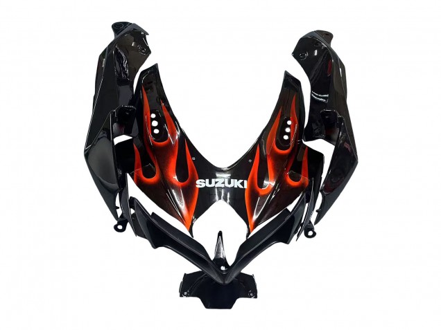 Compra Carenados Moto Suzuki GSXR 600 / GSXR 750 2008-2010 - Negro Brillante Naranja Llama