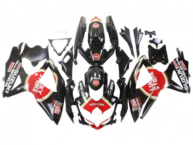 Compra Carenados Moto Suzuki GSXR 600 / GSXR 750 2008-2010 - Negro Brillante Rojo Blanco Motul Lucky Strike