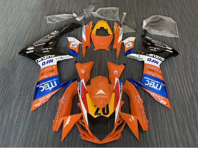 Compra Carenados Moto Suzuki GSXR 600 / GSXR 750 2008-2010 - Naranja Azul Blanco Negro ITEC