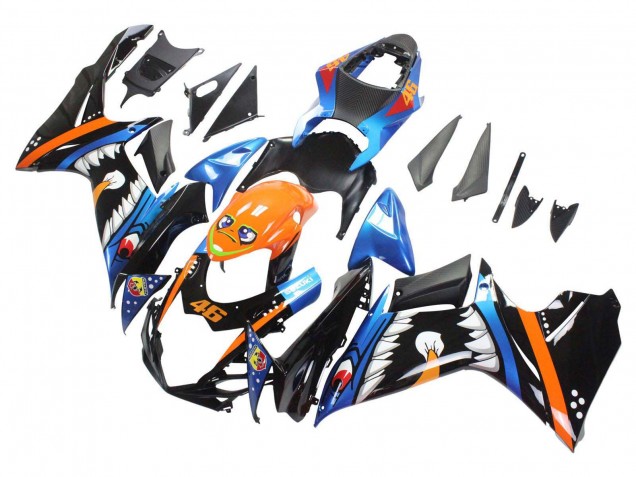 Compra Carenados Moto Suzuki GSXR 600 / GSXR 750 2011-2024 - Azul Claro Naranja Negro Blanco Tiburón 46