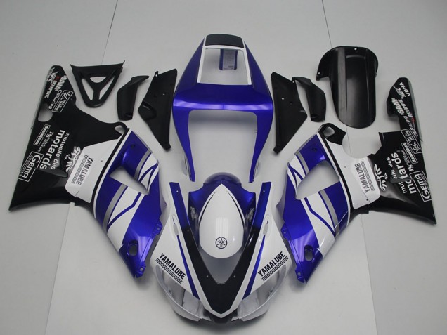 Compra Carenados Moto Yamaha YZF R1 1998-1999 - Azul Blanco Negro Brillante Yamalube Motards