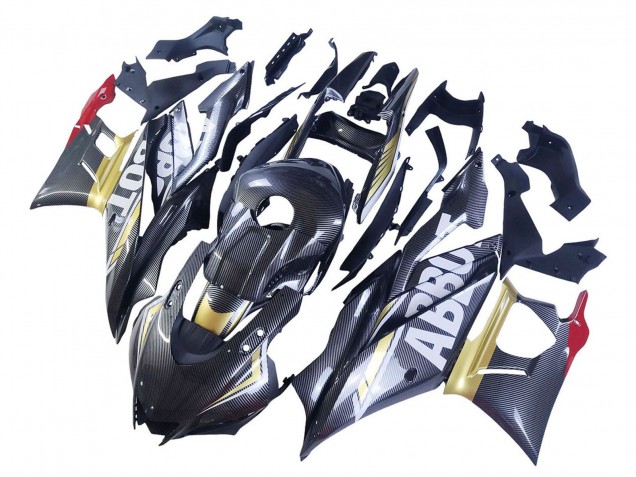Compra Carenados Moto Yamaha YZF R3/R25 2022-2024 - Negro FibraCarbono Estilo Oro Rojo ABBOT
