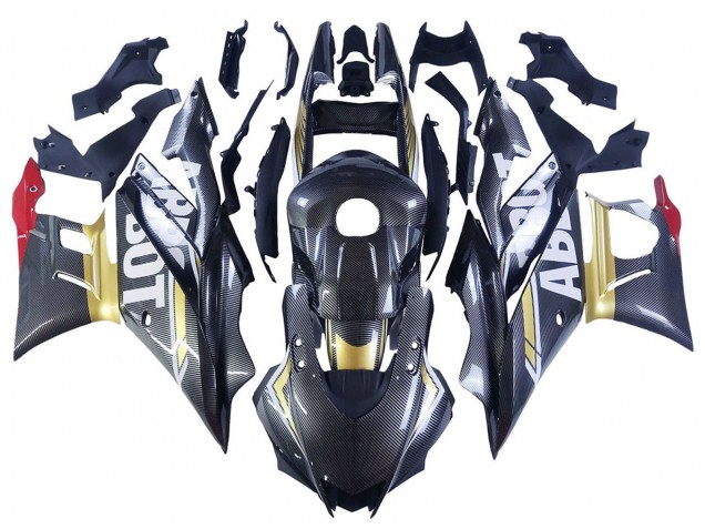 Compra Carenados Moto Yamaha YZF R3/R25 2022-2024 - Negro FibraCarbono Estilo Oro Rojo ABBOT