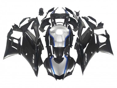 Compra Carenados Moto Yamaha YZF R3/R25 2022-2024 - Negro FibraCarbono Estilo Plata Azul