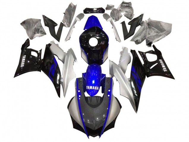 Compra Carenado Moto Yamaha YZF R3/R25 2022-2024 - Plata Azul Negro FibraCarbono Estilo