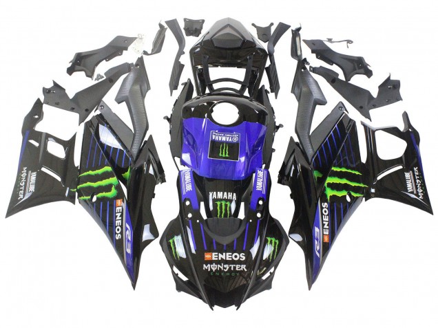 Compra Carenados Moto Yamaha YZF R3/R25 2022-2024 - Azul Verde Negro Monstruo Yamalube ENEOS