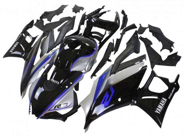 Compra Carenados Moto Yamaha YZF R3/R25 2022-2024 - Plata Azul Negro Brillante