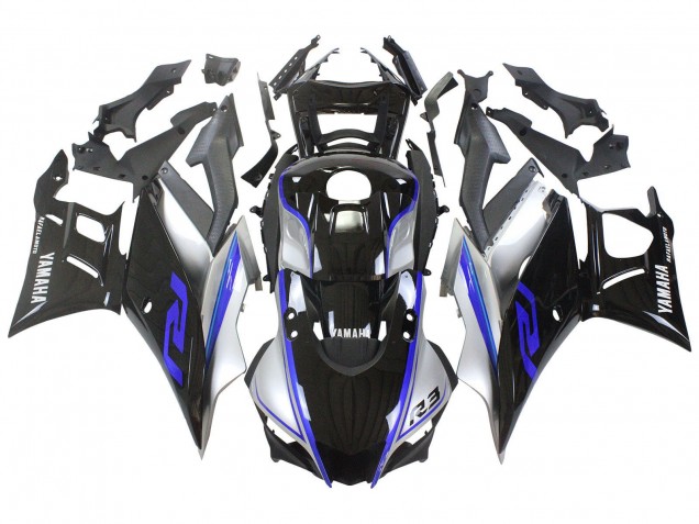 Compra Carenados Moto Yamaha YZF R3/R25 2022-2024 - Plata Azul Negro Brillante