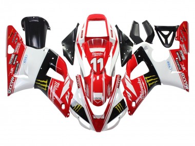 Compra Carenados Moto Yamaha YZF 1000 R1 1998-1999 - Rojo Blanco Negro Amarillo Monstruo Milwaukee MAXXIS 11