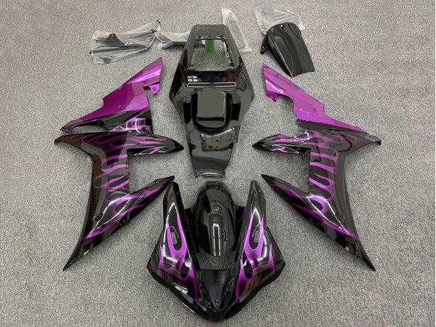 Compra Carenados Moto Yamaha YZF 1000 R1 2002-2003 - Negro Brillante Púrpura Llama