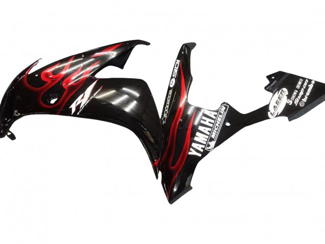 Compra Carenados Moto Yamaha YZF 1000 R1 2004-2006 - Negro Brillante Rojo Llama