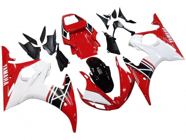 Compra Carenado Moto Yamaha YZF R6 2003-2004 - Blanco Rojo Negro Brillante
