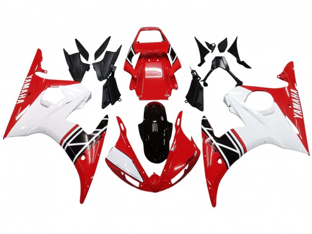 Compra Carenado Moto Yamaha YZF R6 2003-2004 - Blanco Rojo Negro Brillante
