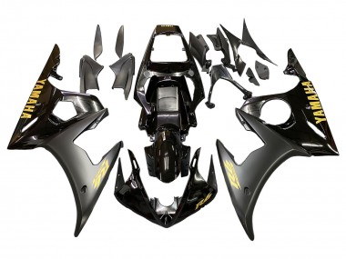 Compra Carenados Moto Yamaha YZF R6 2003-2004 - Negro Brillante Negro Mate Oro Calcomanías