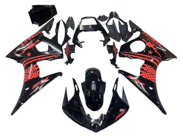 Compra Carenado Moto Yamaha YZF R6 2003-2004 - Negro Brillante Rojo
