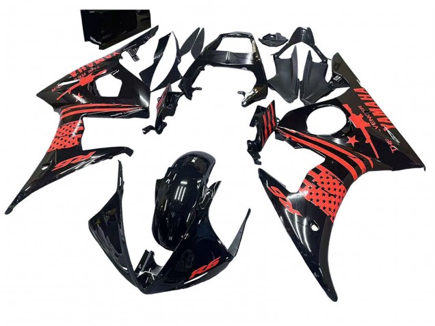 Compra Carenado Moto Yamaha YZF R6S 2006-2009 - Negro Brillante Rojo