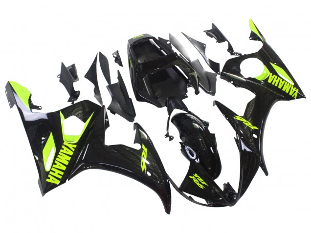 Compra Carenados Moto Yamaha YZF R6S 2006-2009 - Negro Brillante Neon Amarillo
