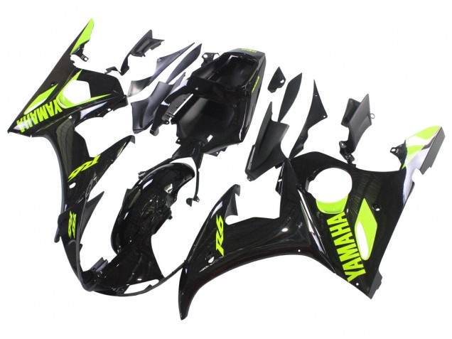 Compra Carenados Moto Yamaha YZF R6S 2006-2009 - Negro Brillante Neon Amarillo