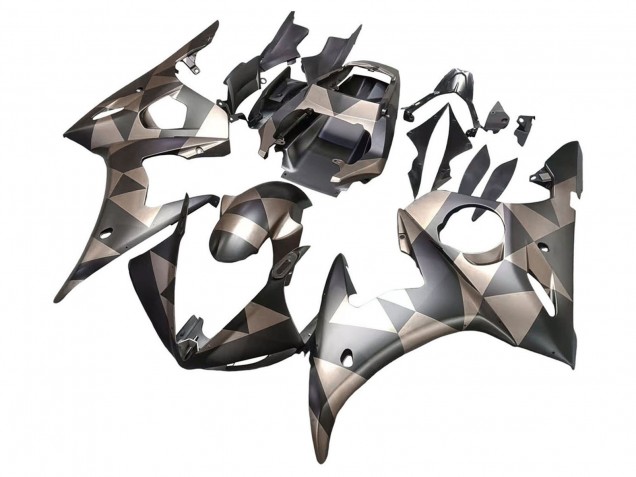 Compra Carenados Moto Yamaha YZF R6S 2006-2009 - Gris Negro Mate Geométrico