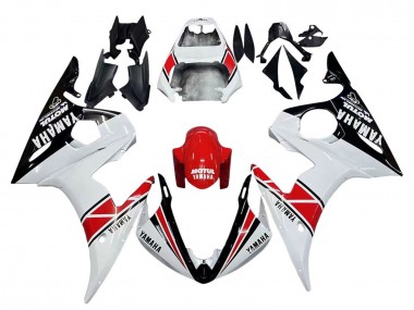 Compra Carenados Moto Yamaha YZF R6S 2006-2009 - Blanco Rojo Negro Brillante Motul