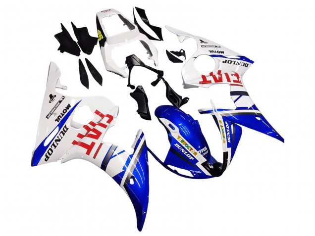 Compra Carenados Moto Yamaha YZF 600 R6 2005 - Blanco Azul Dunlop Fiat Motul
