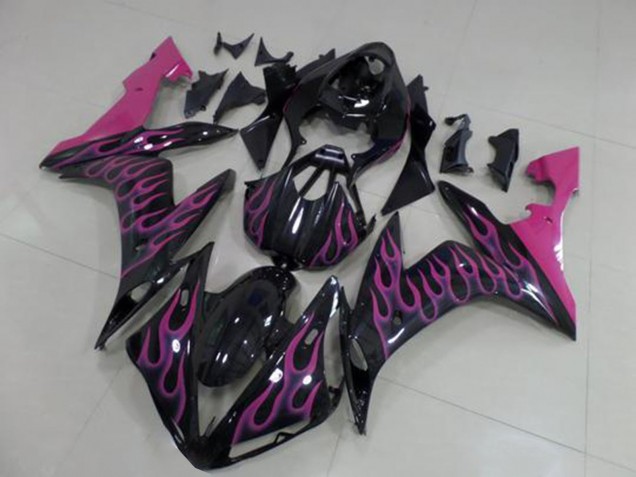 Compra Carenados Moto Yamaha YZF R1 2004-2006 - Negro Brillante Rosa Llama