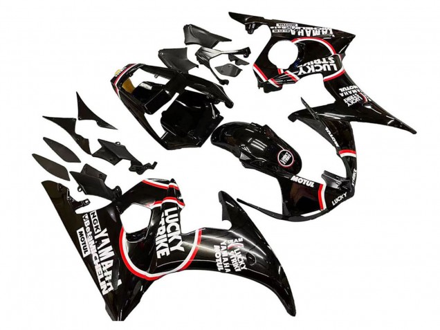 Compra Carenados Moto Yamaha YZF 600 R6 2005 - Negro Brillante Blanco Lucky Strike Motul