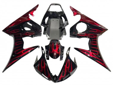 Compra Carenados Moto Yamaha YZF 600 R6 2005 - Negro Rojo Llama