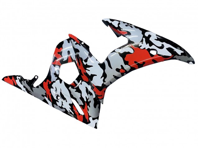 Compra Carenados Moto Yamaha YZF 600 R6 2005 - Negro Rojo Gris Camouflage