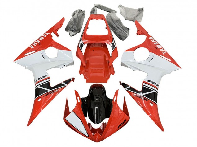 Compra Carenados Moto Yamaha YZF 600 R6 2005 - Blanco Rojo Negro Brillante