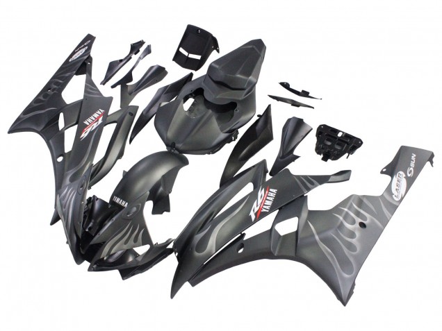 Compra Carenados Moto Yamaha YZF 600 R6 2006-2007 - Negro Mate Plata Llama