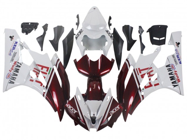 Compra Carenados Moto Yamaha YZF 600 R6 2006-2007 - Blanco Rojo Granate Fiat Acer Yamalube