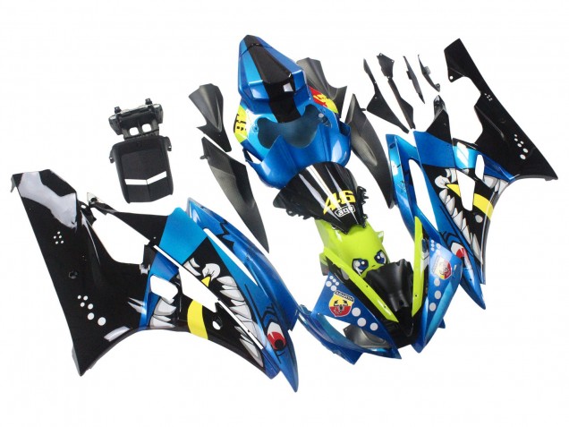 Compra Carenados Moto Yamaha YZF 600 R6 2006-2007 - Azul Neon Verde Negro Tiburón