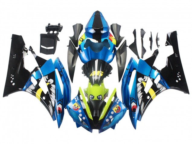 Compra Carenados Moto Yamaha YZF 600 R6 2006-2007 - Azul Neon Verde Negro Tiburón