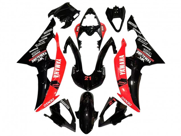 Compra Carenados Moto Yamaha YZF 600 R6 2008-2016 - Rojo Negro Brillante DENSO Yamalube 21