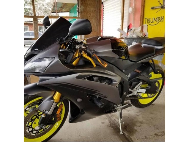 Compra Carenados Moto Yamaha YZF 600 R6 2008-2016 - Gris Negro Mate Oro Calcomanías