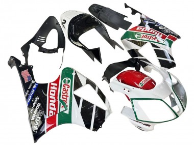 Compra Carenados Moto Honda VTR1000 2000-2006 - Blanco Rojo Verde Negro Brillante Castrol