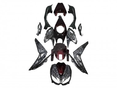 Compra Carenados Moto Kawasaki Z1000 2014-2019 - Negro Rojo Falsificado FibraCarbono
