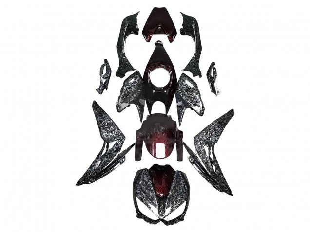 Compra Carenados Moto Kawasaki Z1000 2014-2019 - Negro Rojo Falsificado FibraCarbono
