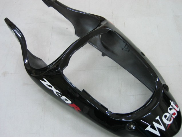 Compra Carenados Moto Kawasaki ZX9R 2000-2001 - Negro Brillante Blanco West