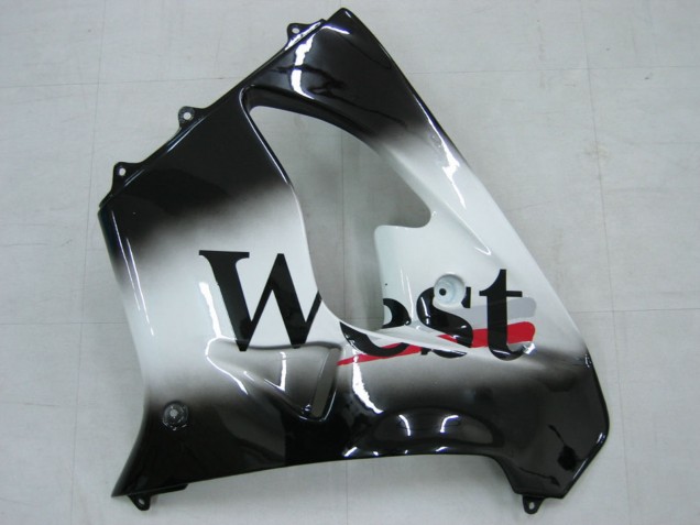 Compra Carenados Moto Kawasaki ZX9R 2000-2001 - Negro Brillante Blanco West