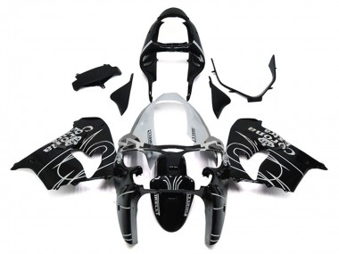 Compra Carenados Moto Kawasaki ZX9R 2000-2001 - Negro Brillante Blanco Corona Extra
