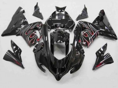 Compra Carenados Moto Kawasaki ZX10R 2004-2005 - Negro Rojo Blanco Llama