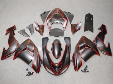 Compra Carenados Moto Kawasaki ZX10R 2006-2007 - Negro Mate Rojo Pinstripe