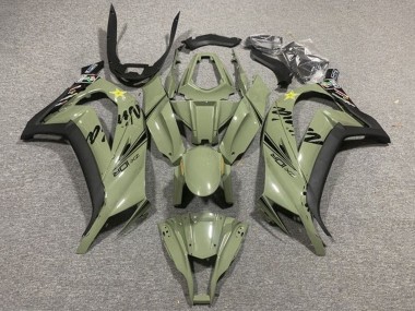 Compra Carenados Moto Kawasaki ZX10R 2011-2015 - Verde Oscuro Militar Negro Amarillo Estrella
