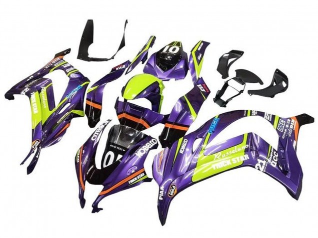 Compra Carenados Moto Kawasaki ZX10R 2016-2020 - Púrpura Amarillo Trick Star Kobelco