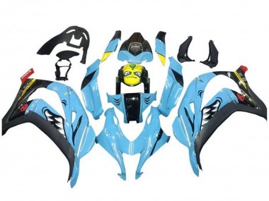 Compra Carenados Moto Kawasaki ZX10R 2016-2020 - Azul Claro Amarillo Tiburón