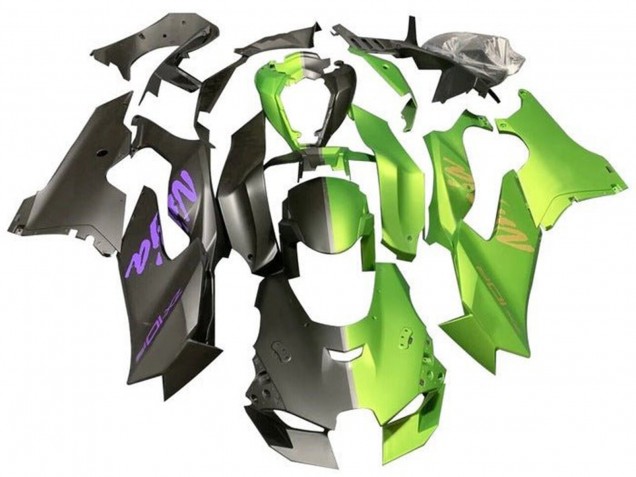Compra Carenados Moto Kawasaki ZX10R 2021-2025 - Negro Mate Verde Mate Dividir